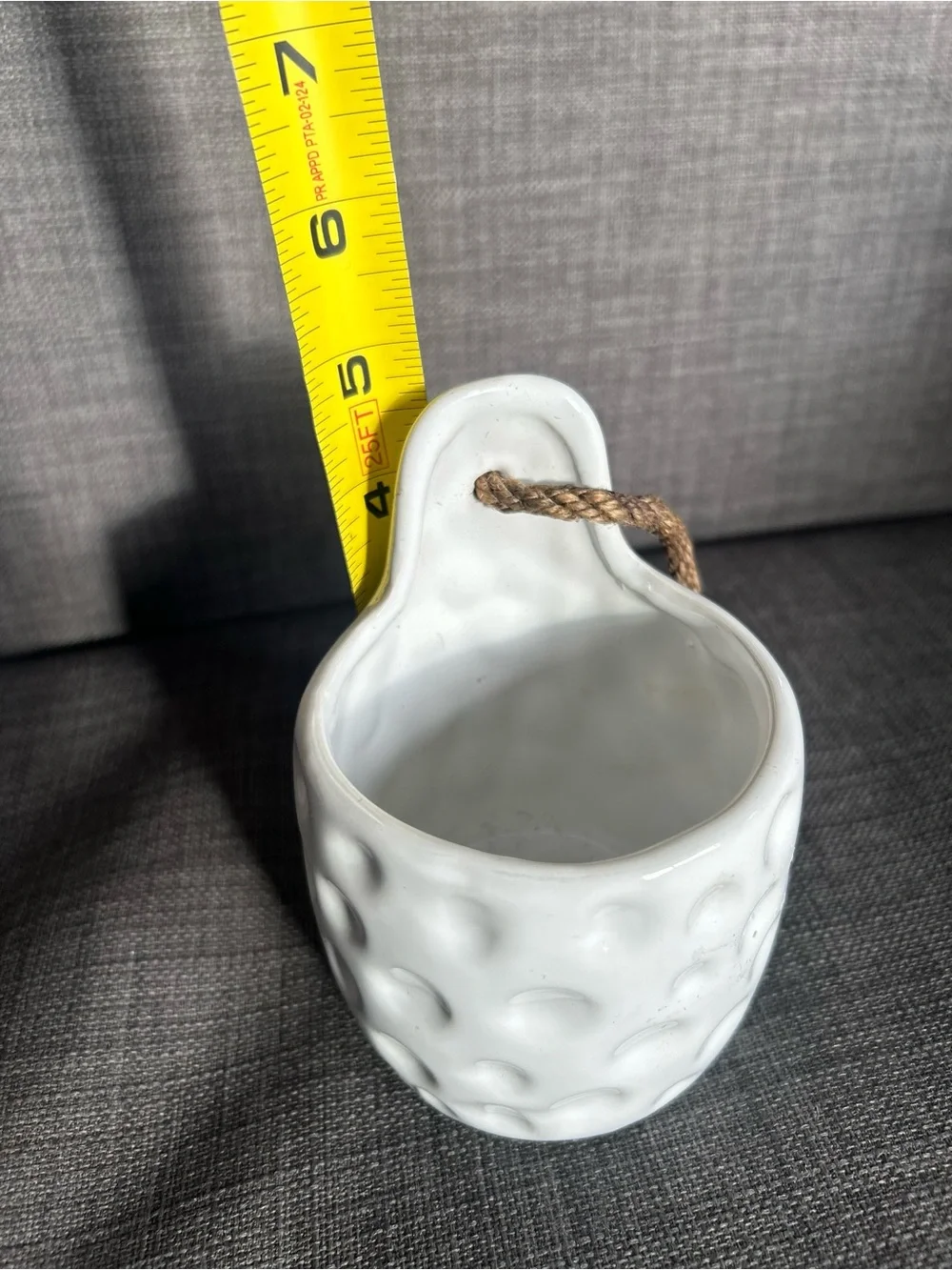 Japandi Ceramic Hanging Planter Vase Pot Holder with Rope #0530261
